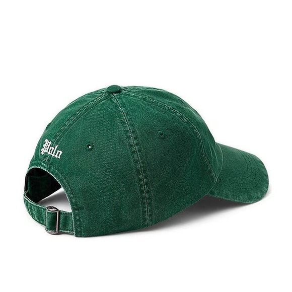 NWT MENS POLO RALPH LAUREN BASEBALL CAP / GREEN & WHITE~OS - Picture 2 of 2